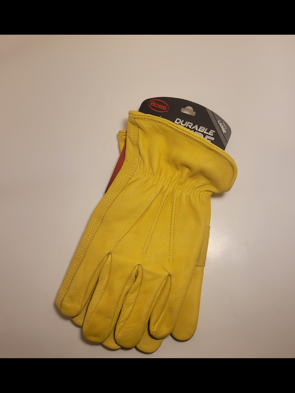Boss Yellow Leather Work Gloves - Men's